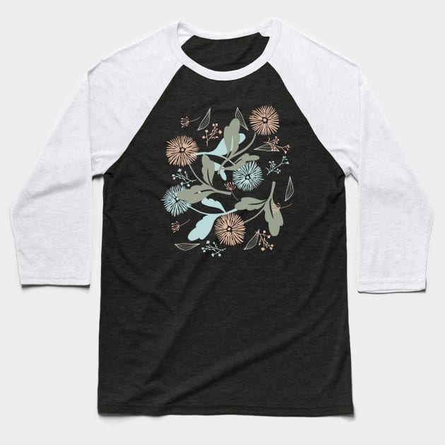 Spring and Dandelion Wildflower Illustration Baseball T-Shirt by FlinArt